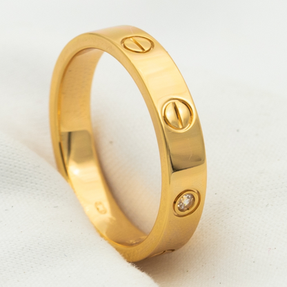 [⭐Clover Jewelry]LOVE RING 4MM 1 DIAMOND PINK GOLD