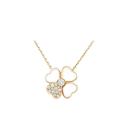 [⭐Clover Jewelry]CLOVER MOP DIAMOND ROSE GOLD NECKLACE