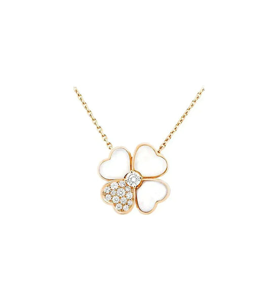 [⭐Clover Jewelry]CLOVER MOP DIAMOND ROSE GOLD NECKLACE