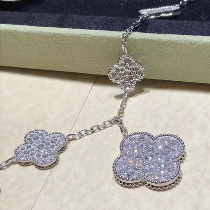 [⭐Clover Jewelry]CLOVER 6 MOTIFS SILVER DIAMOND BRACELET