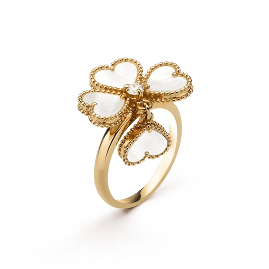 [⭐Clover Jewelry]SWEET CLOVER WHITE MOP RING