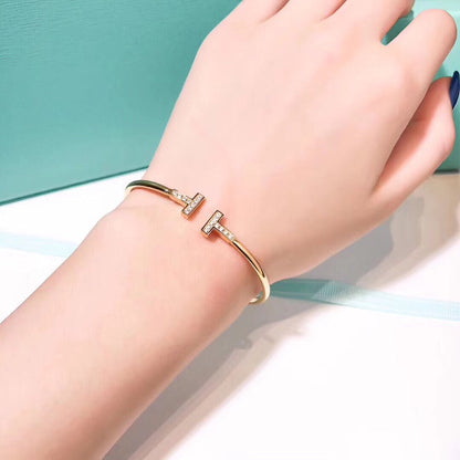 [Clover Jewelry]T BRACELET 1.8MM GOLD DIAMOND