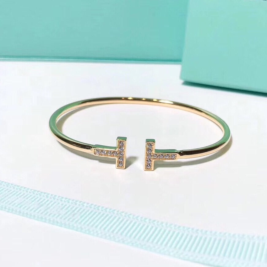 [Clover Jewelry]T BRACELET 1.8MM GOLD DIAMOND