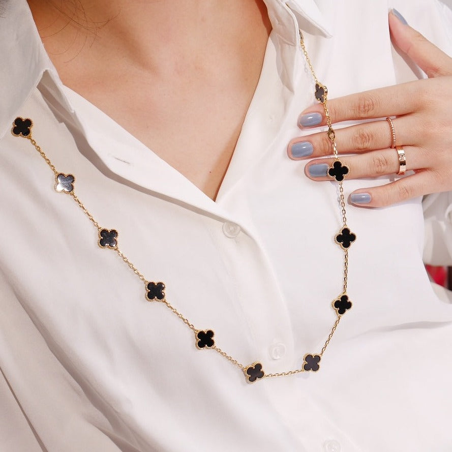 [⭐Clover Jewelry]CLOVER 20 MOTIFS ONYX ROSE GOLD
