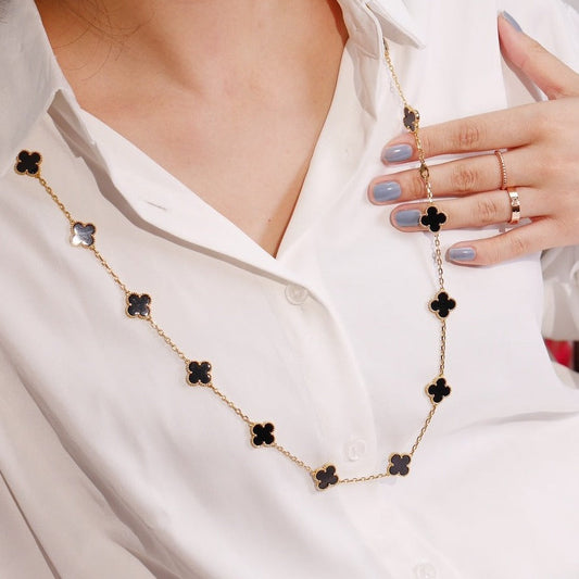 [⭐Clover Jewelry]CLOVER 20 MOTIFS ONYX ROSE GOLD