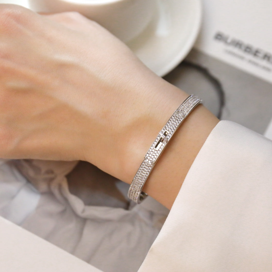 [⭐Clover Jewelry]KELLY BRACELET DIAMOND PAVED
