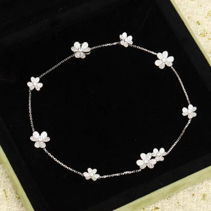 [⭐Clover Jewelry]FRIVOLE SILVER 9 FLOWERS NECKLACE