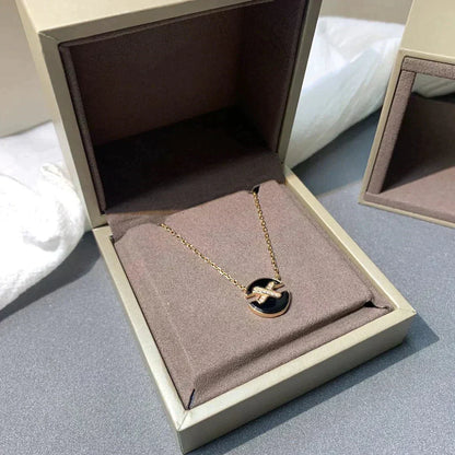 [⭐Clover Jewelry]JEUX DE ROSE GOLD DIAMOND NECKLACE