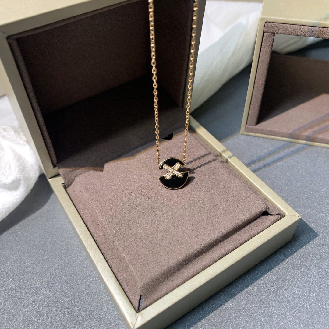 [⭐Clover Jewelry]JEUX DE PINK GOLD DIAMOND NECKLACE