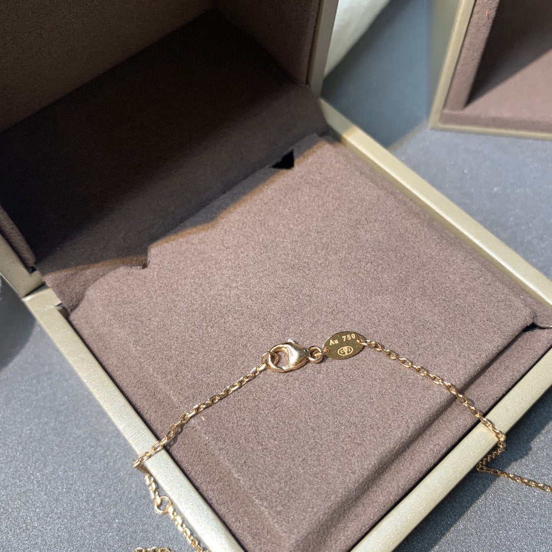 [⭐Clover Jewelry]JEUX DE PINK GOLD DIAMOND NECKLACE