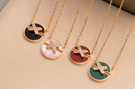 [⭐Clover Jewelry]JEUX DE PINK GOLD DIAMOND NECKLACE