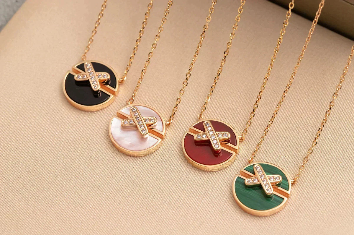 [⭐Clover Jewelry]JEUX DE ROSE GOLD DIAMOND NECKLACE