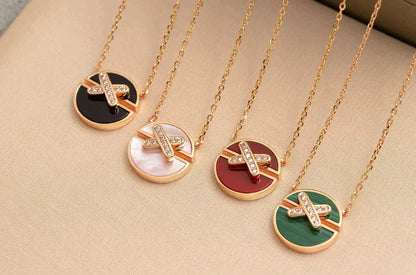 [⭐Clover Jewelry]JEUX DE ROSE GOLD DIAMOND NECKLACE
