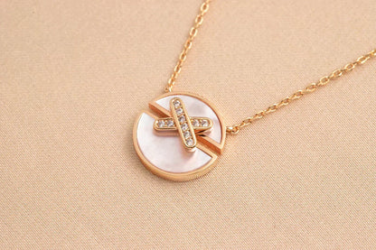 [⭐Clover Jewelry]JEUX DE ROSE GOLD DIAMOND NECKLACE