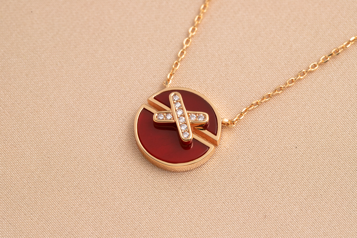 [⭐Clover Jewelry]JEUX DE PINK GOLD DIAMOND NECKLACE
