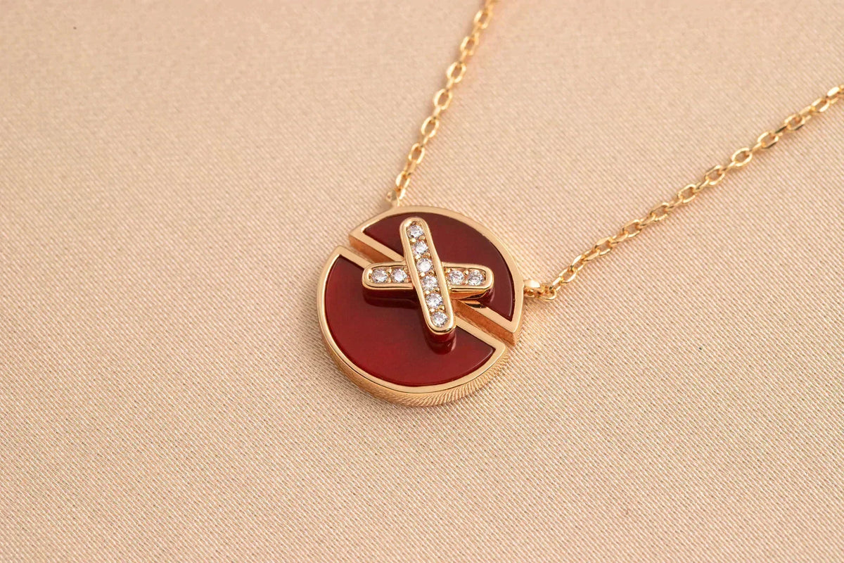 [⭐Clover Jewelry]JEUX DE ROSE GOLD DIAMOND NECKLACE
