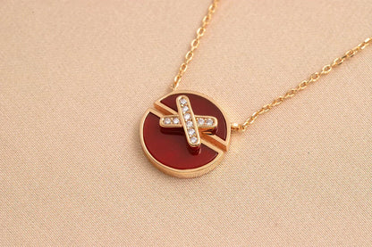 [⭐Clover Jewelry]JEUX DE ROSE GOLD DIAMOND NECKLACE