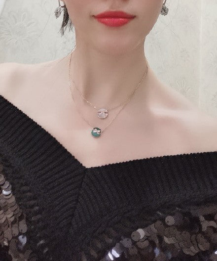 [⭐Clover Jewelry]JEUX DE ROSE GOLD DIAMOND NECKLACE