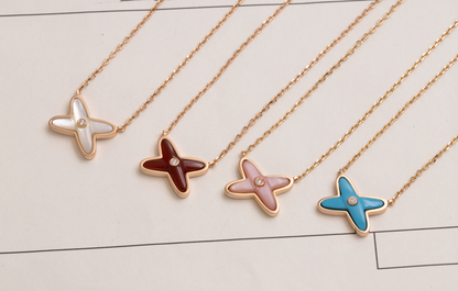 [⭐Clover Jewelry]JEUX DE NECKLACE 1 DIAMOND