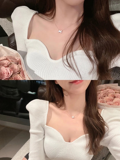 [⭐Clover Jewelry]JEUX DE NECKLACE 1 DIAMOND