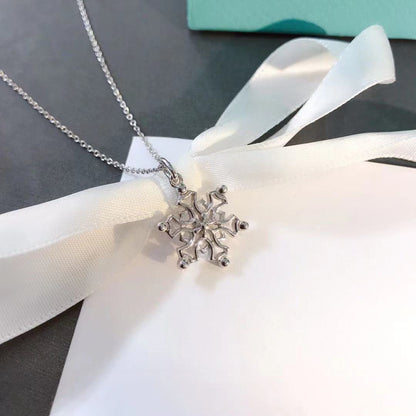 [Clover Jewelry]STERLING SILVER SNOWFLAKE PENDANT NECKLACE