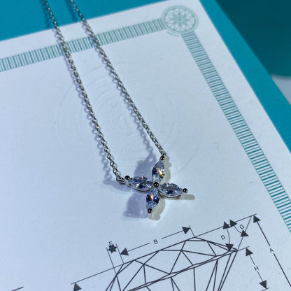 [Clover Jewelry]PLATINUM AND DIAMOND VICTORIA PENDANT NECKLACE