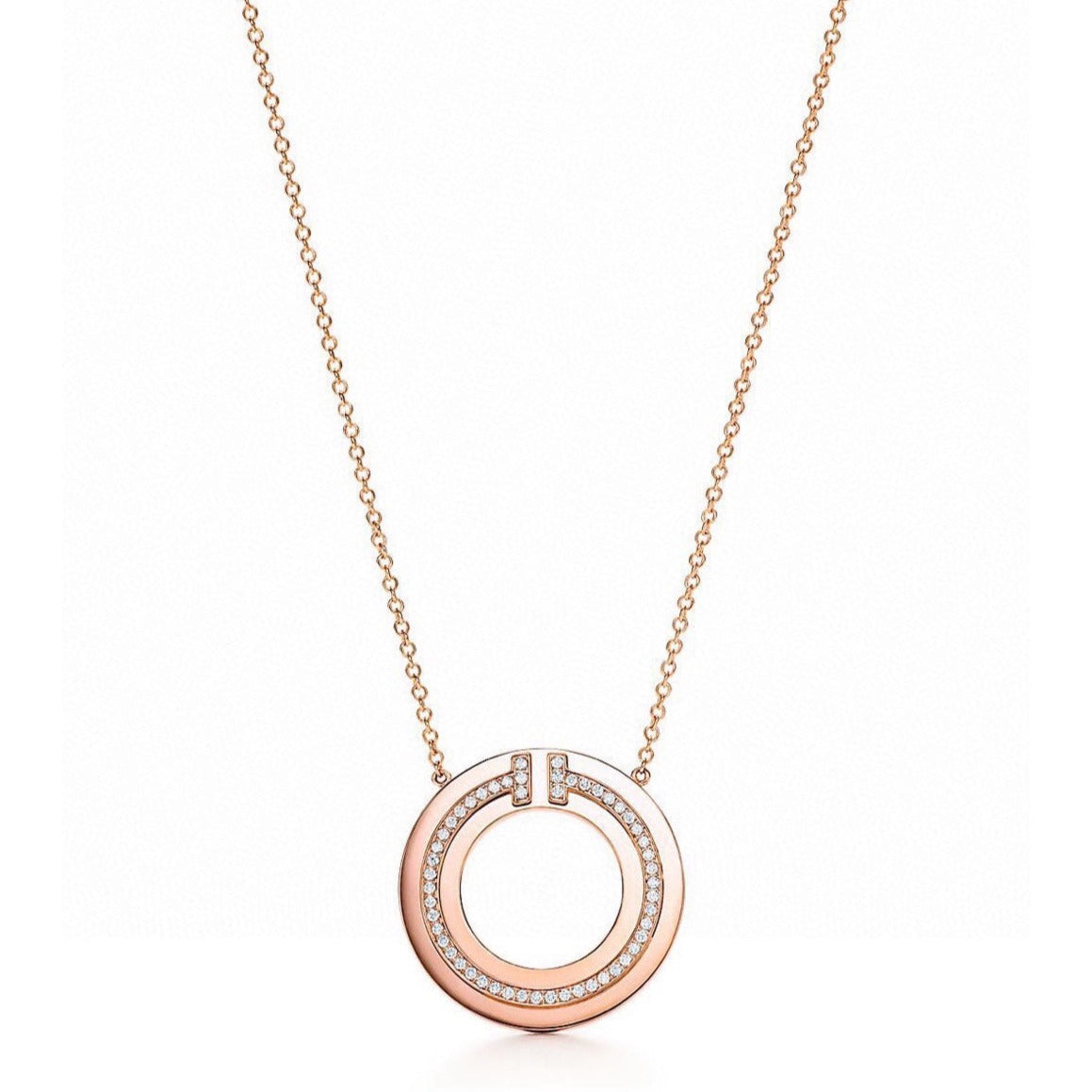 [Clover Jewelry]DIAMOND AND MOTHER OF PEARL CIRCLE PENDANT