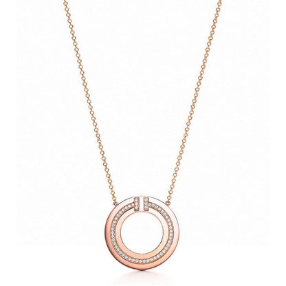 [Clover Jewelry]DIAMOND AND MOTHER OF PEARL CIRCLE PENDANT