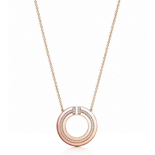 [Clover Jewelry]DIAMOND AND MOTHER OF PEARL CIRCLE PENDANT