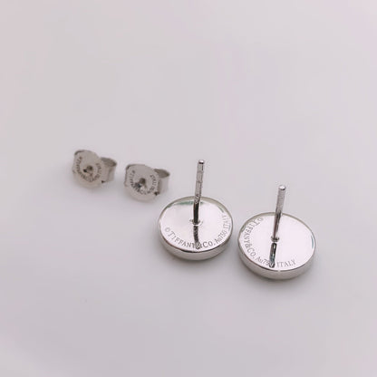 [Clover Jewelry]TURQUOISE CIRCLE WHITE GOLD EARRINGS