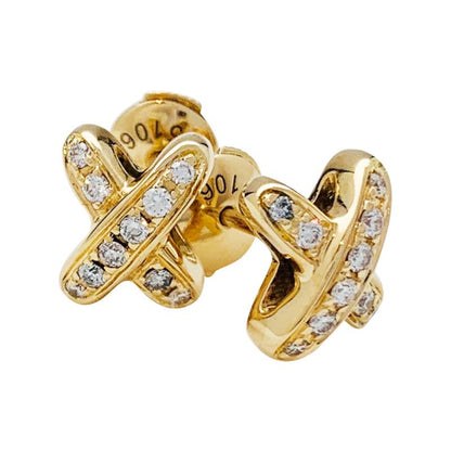 [⭐Clover Jewelry]JEUX DE GOLD DIAMOND EARRINGS