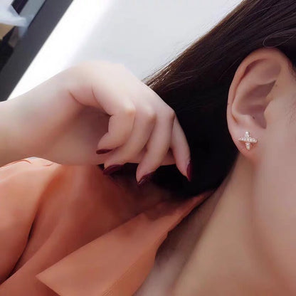 [⭐Clover Jewelry]JEUX DE GOLD DIAMOND EARRINGS