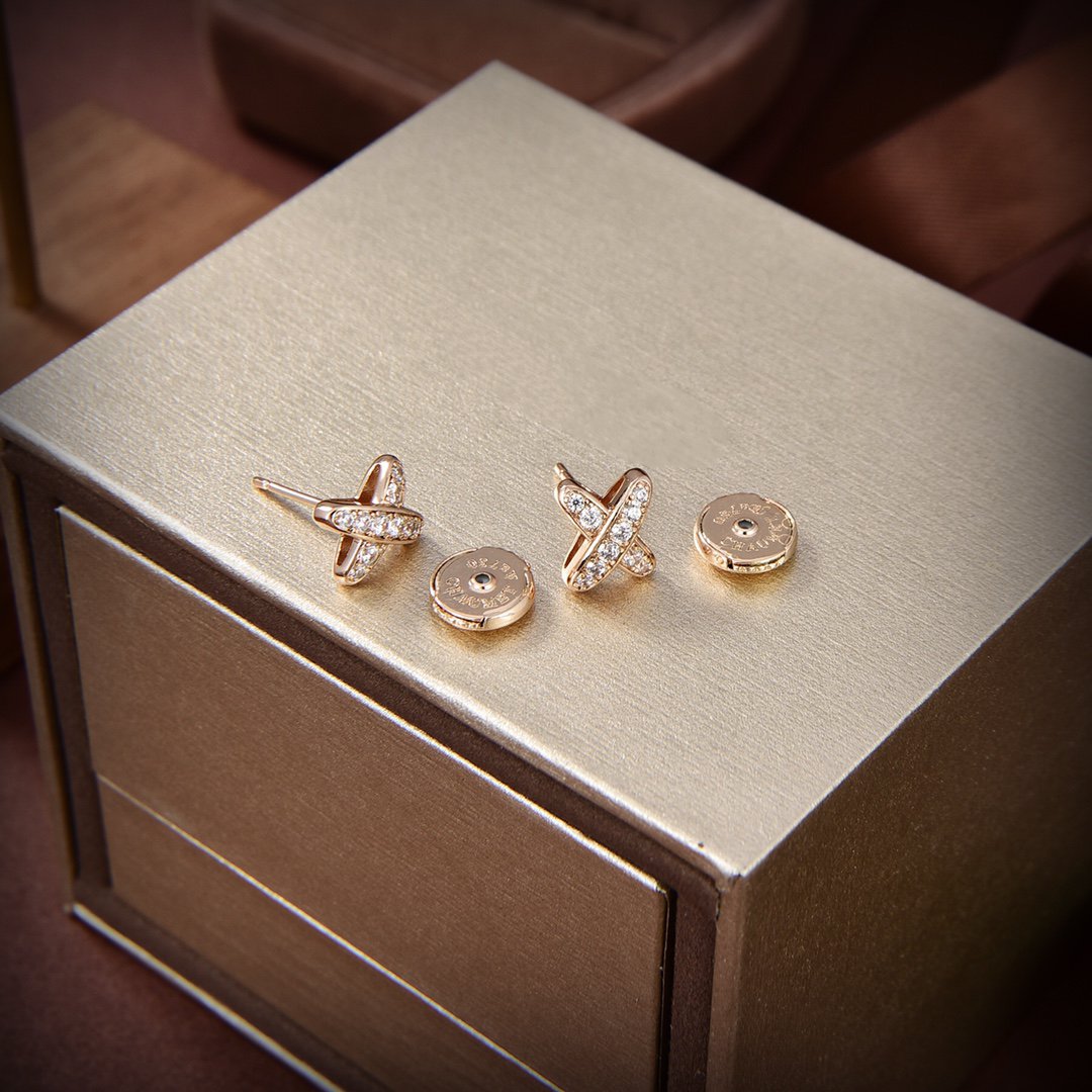 [⭐Clover Jewelry]JEUX DE GOLD DIAMOND EARRINGS