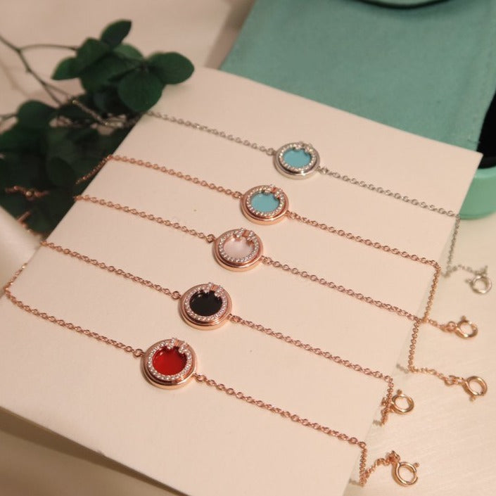 [Clover Jewelry]DIAMOND CIRCLE PINK GOLD BRACELET
