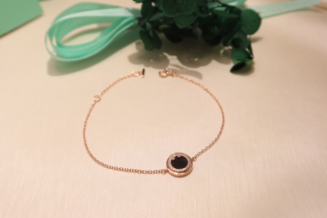 [Clover Jewelry]DIAMOND CIRCLE PINK GOLD BRACELET