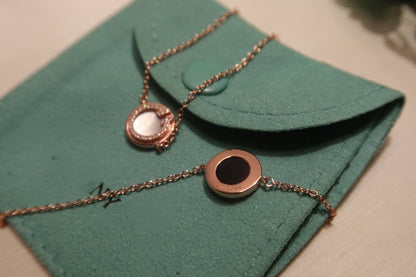 [Clover Jewelry]DIAMOND CIRCLE PINK GOLD BRACELET