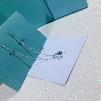 [Clover Jewelry]ELSA PERETTI TEARDROP PENDANT STERLING SILVER NECKLACE