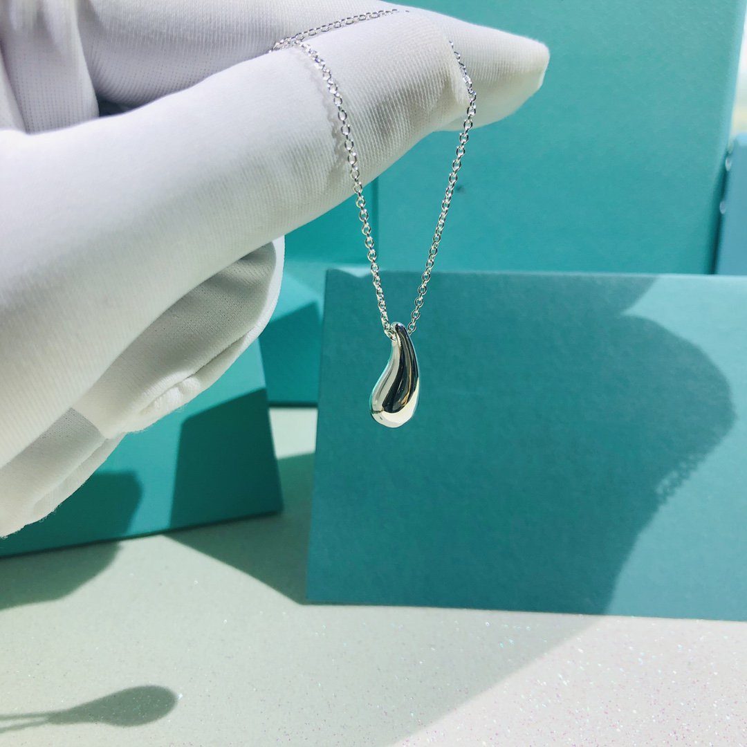 [Clover Jewelry]ELSA PERETTI TEARDROP PENDANT STERLING SILVER NECKLACE
