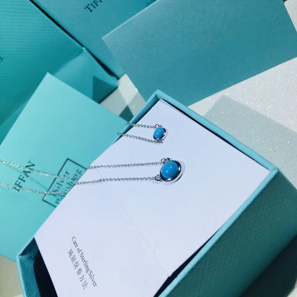 [Clover Jewelry]YARD TURQUOISE NECKLACE SILVER