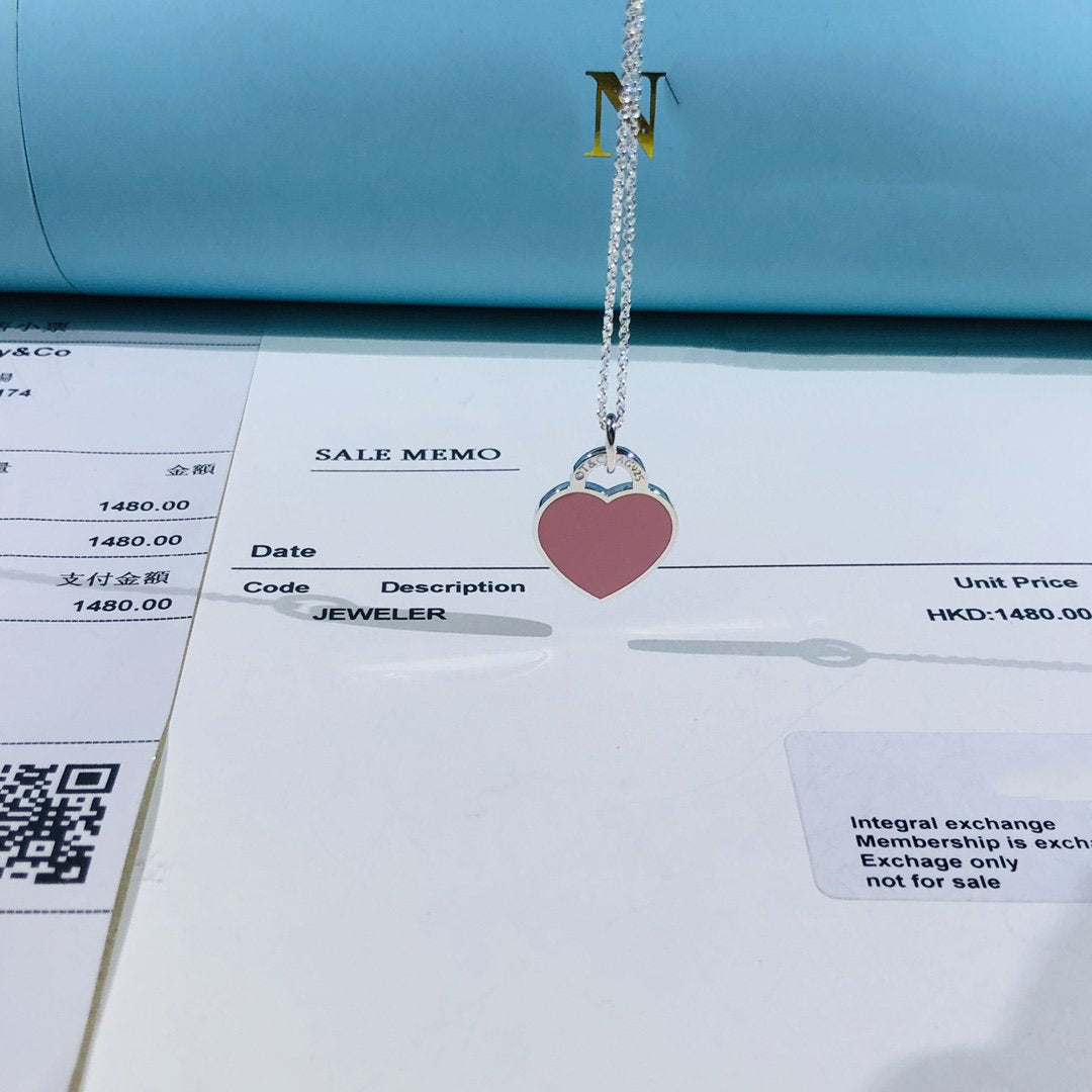 [Clover Jewelry]SMALL HEART TAG PENDANT STERLING SILVER