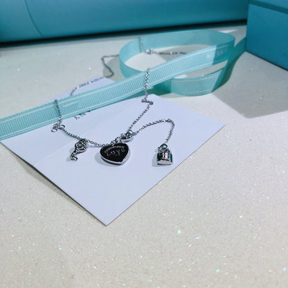 [Clover Jewelry]LOVE HEART TAG KEY NECKLACE