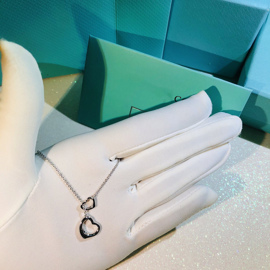[Clover Jewelry]OPEN HEART LARIAT NECKLACE SILVER