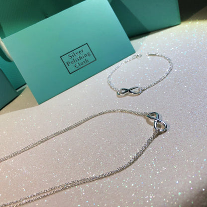 [Clover Jewelry]SILVER INFINITY DOUBLE CHAIN NECKLACE