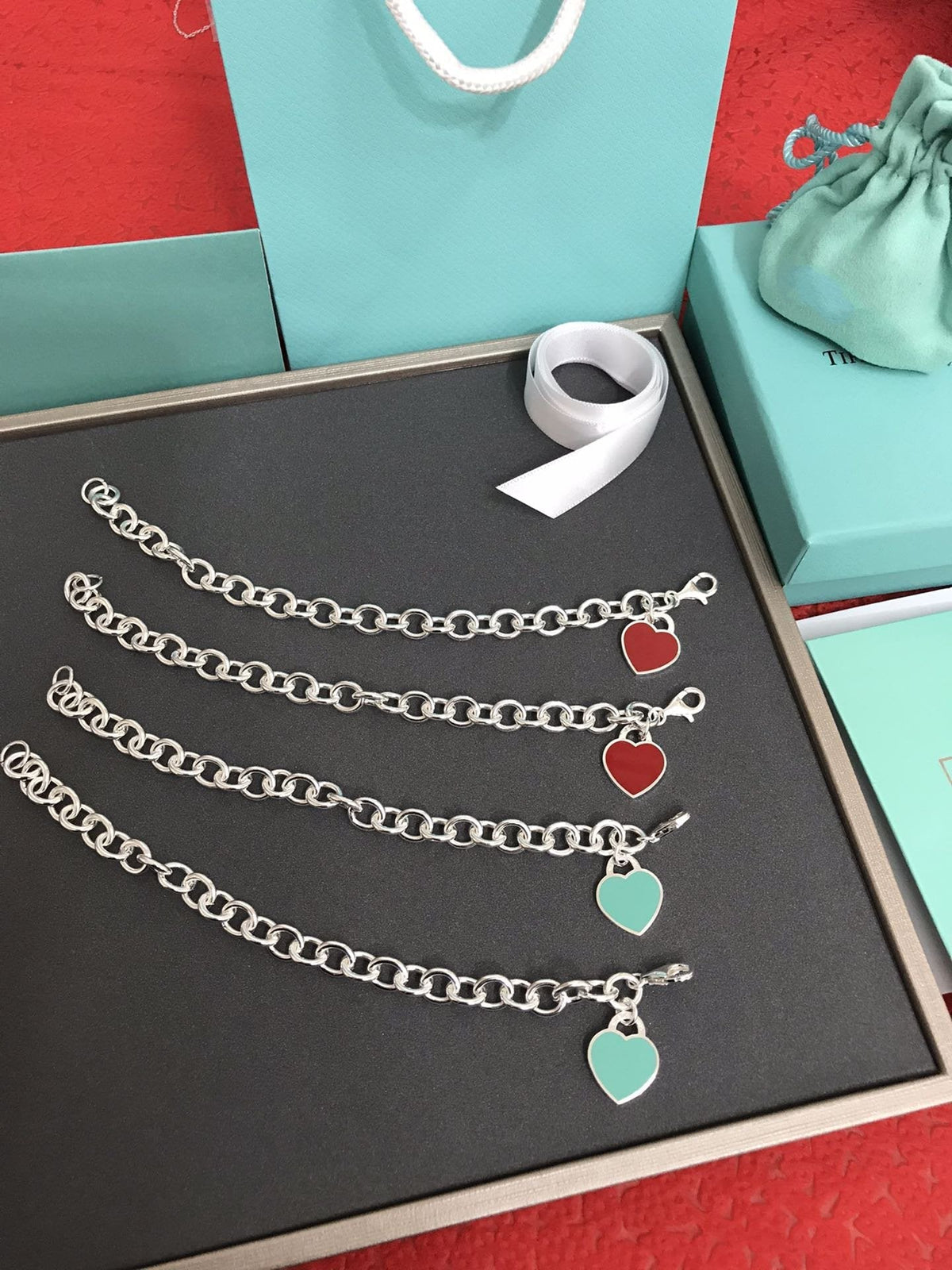 [Clover Jewelry]HEART TAG BRACELET SILVER MEDIUM