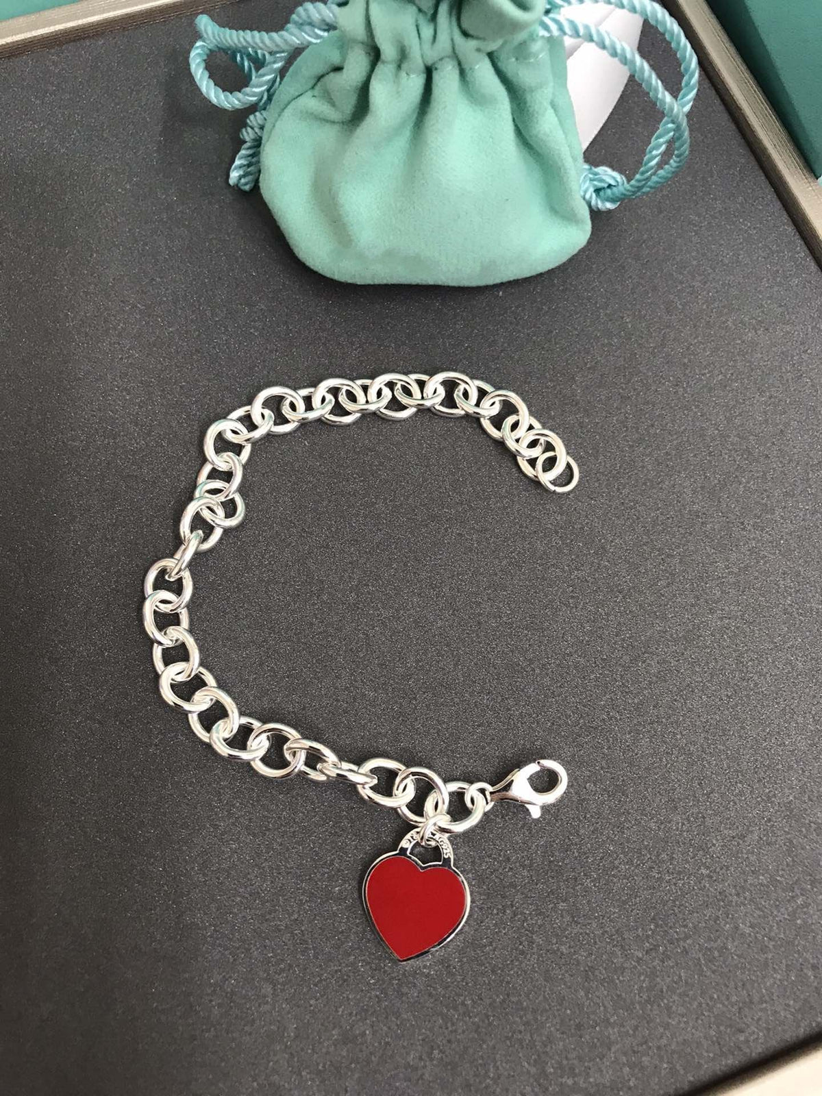 [Clover Jewelry]HEART TAG BRACELET SILVER MEDIUM