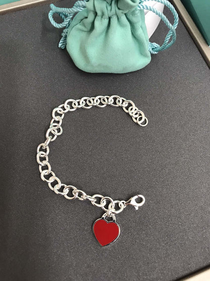 [Clover Jewelry]HEART TAG BRACELET SILVER MEDIUM