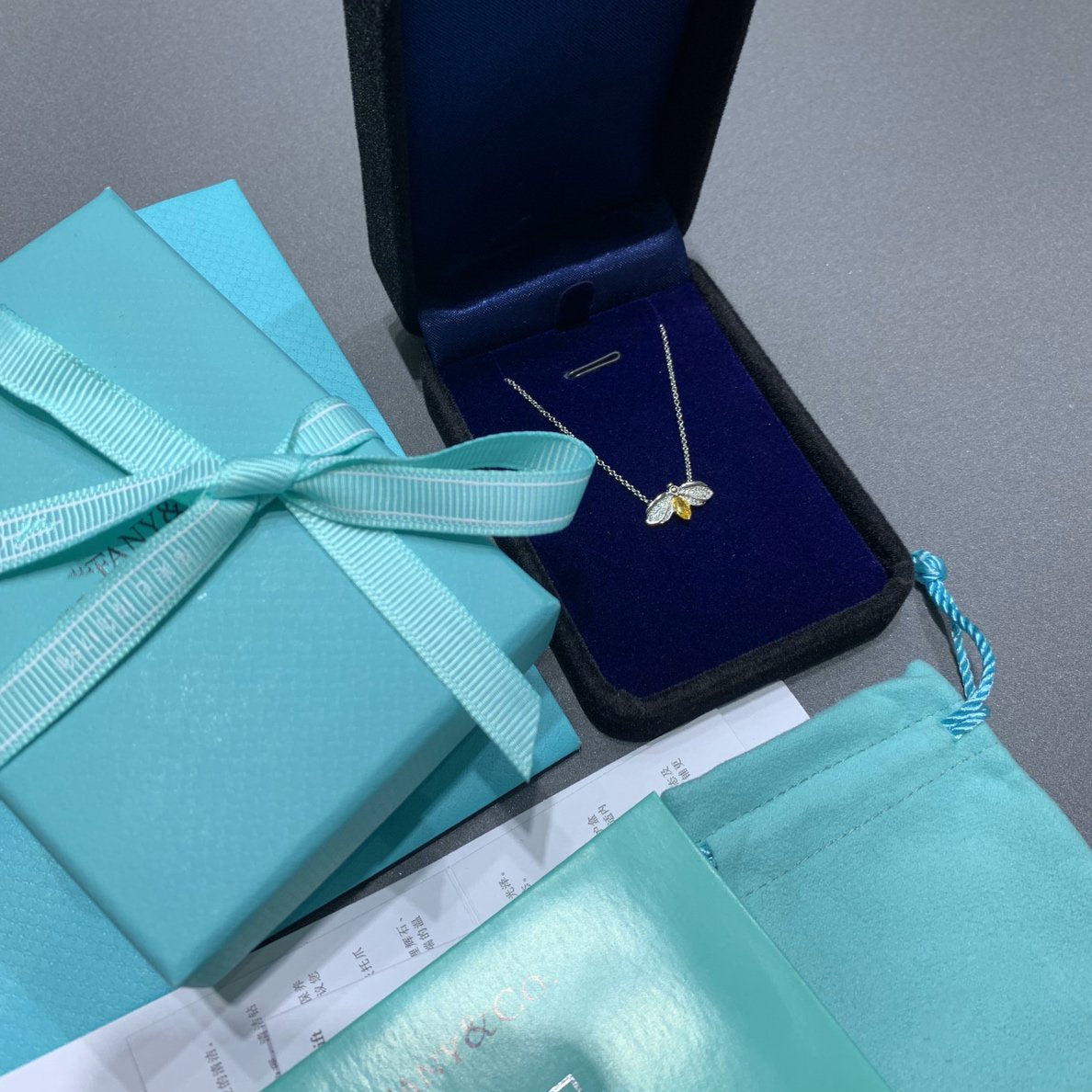 [Clover Jewelry]PAPER FLOWERS YELLOW DIAMOND FIREFLY PENDANT