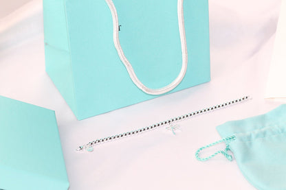 [Clover Jewelry]STERLING SILVER BOW BEAD BRACELET