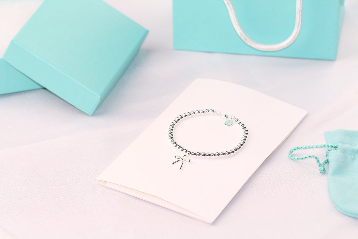 [Clover Jewelry]STERLING SILVER BOW BEAD BRACELET