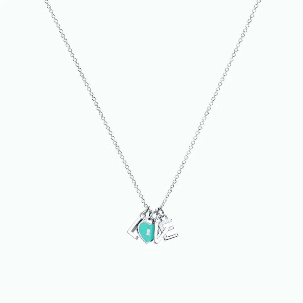 [Clover Jewelry]COLLAR LOVE PLATA NECKLACE